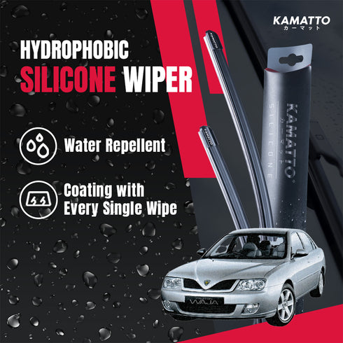 Kamatto Wiper Proton Waja (2000-2011) Hydrophobic Silicone Water Repelling Coating